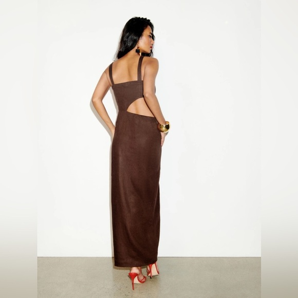 NEW Reformation Satori  Linen Maxi Dress in Brown | size 4 - Picture 4 of 15